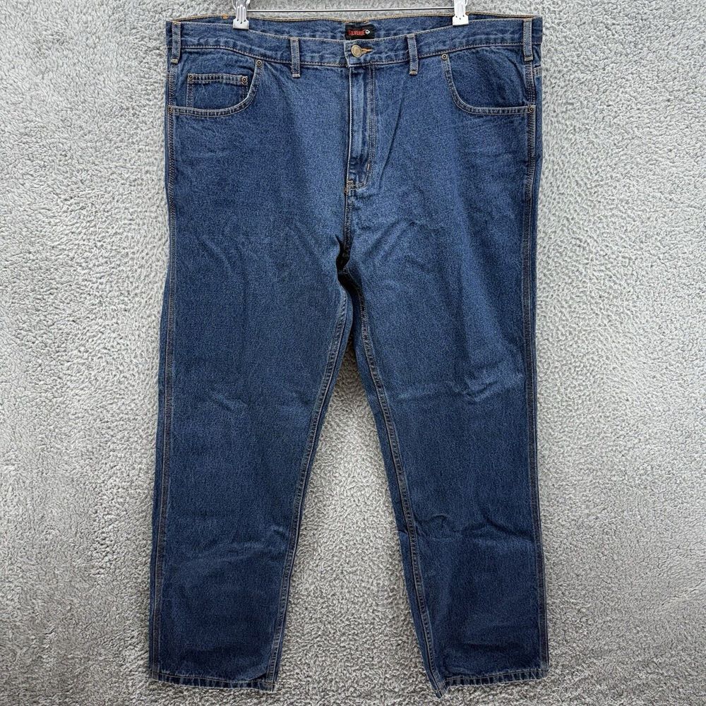 NWOT Wolverine Blue Denim Jeans Mens 42/34 Regular Straight Leg Thick Stitch‎